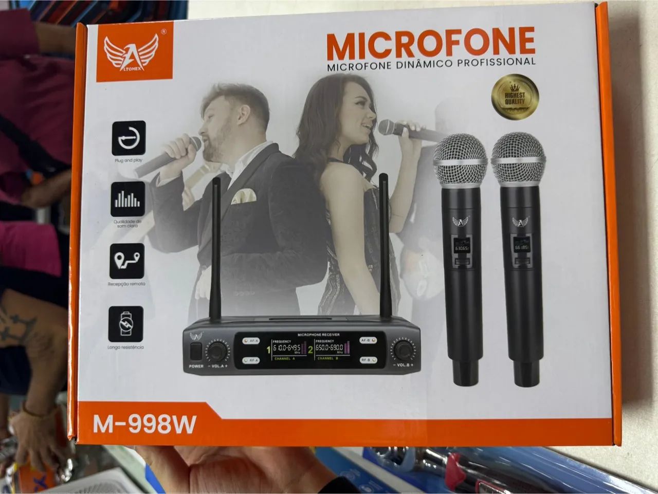 Kit 2 Microfone Sem Fio ALTOMEX
