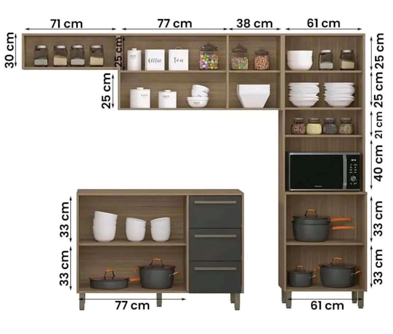 Armário de Cozinha Completo - Design Moderno - Foto 3