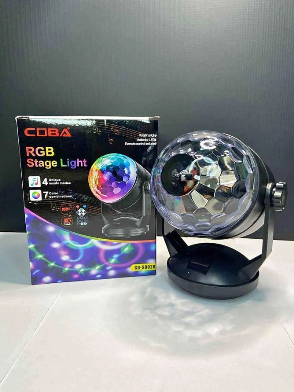 Projetor de Luz RGB Portátil Giratória com Controle - 7 Cores CB-S8020 Coba - Foto 3