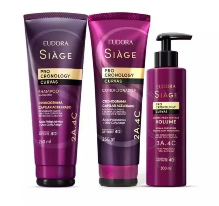Eudora Siàge Pro Cronology Curvas - Shampoo, Condicionador e Creme