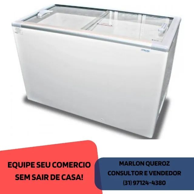 Freezer Horizontal Tampa de Vidro Fricon Novo