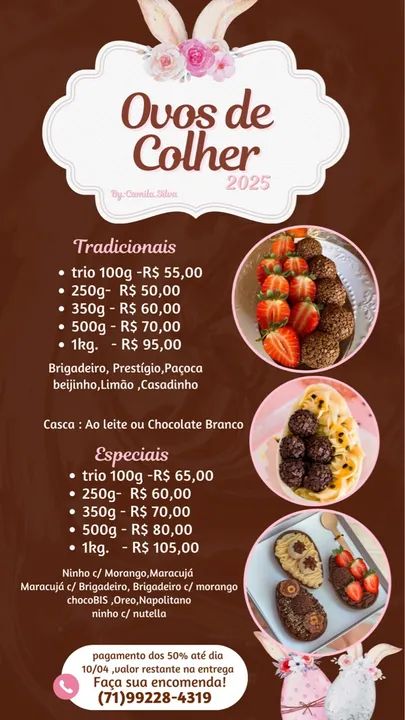 Encomenda de ovos de colher 