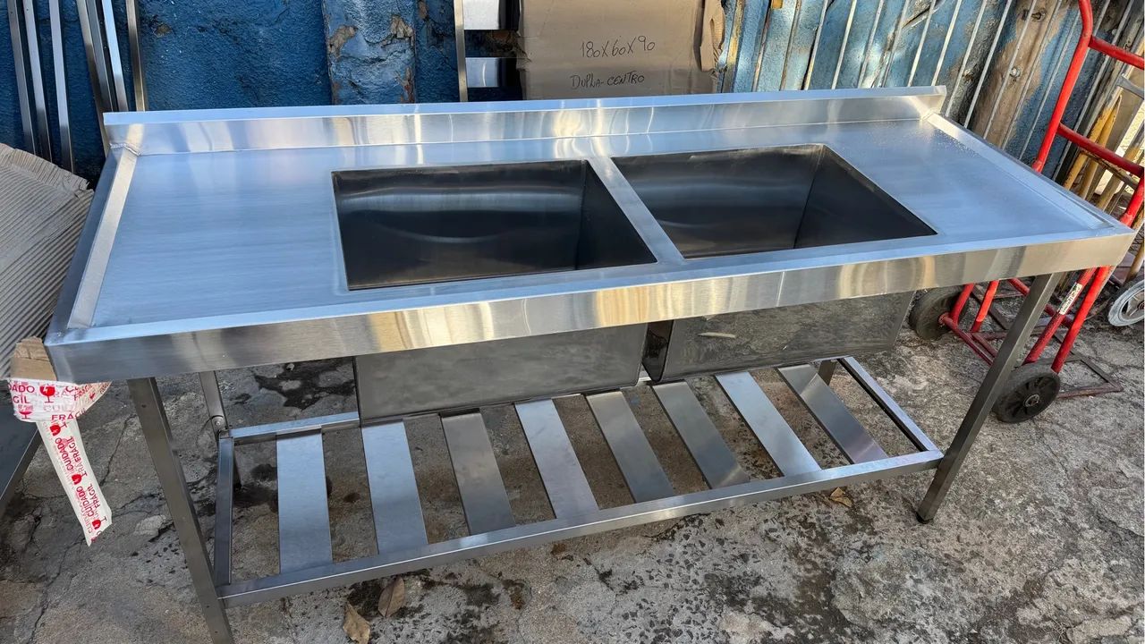 Pia inox 2 cubas 1,80 x 0,60  - Foto 5