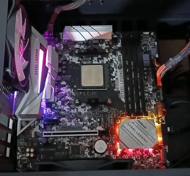 Ryzen 7 2700+ b450m steel legend RGB com caixa venda e troca