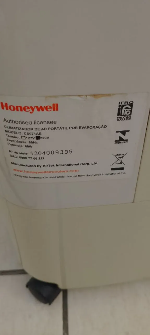 Climatizador de Ar Portátil Honeywell CS071AE