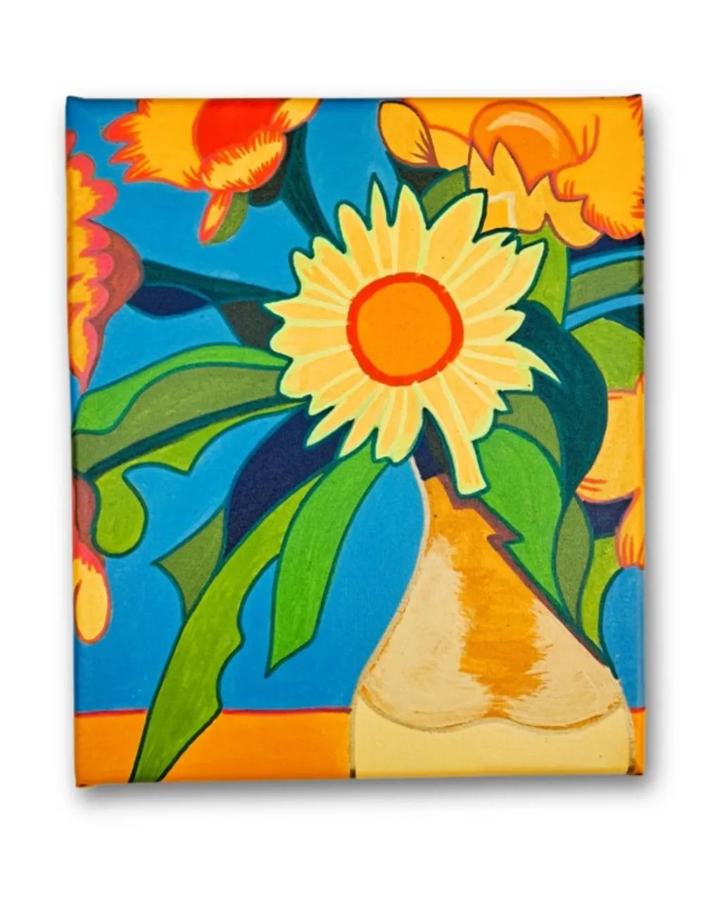 Mini quadro Decorativo De Jarro de Flores Pintado a mão - Foto 2