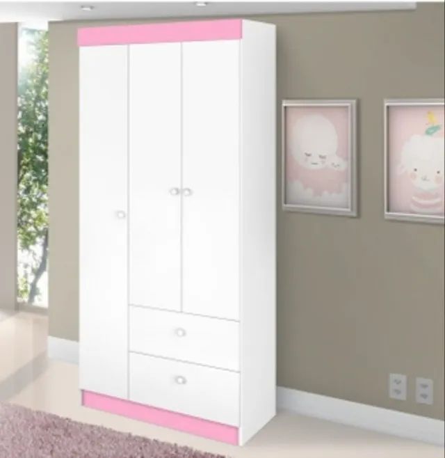 Guarda Roupa Infantil 3 Portas 2 Gavetas DIVIDIMOS EM ATÉ 10X SEM JUROS - Foto 3