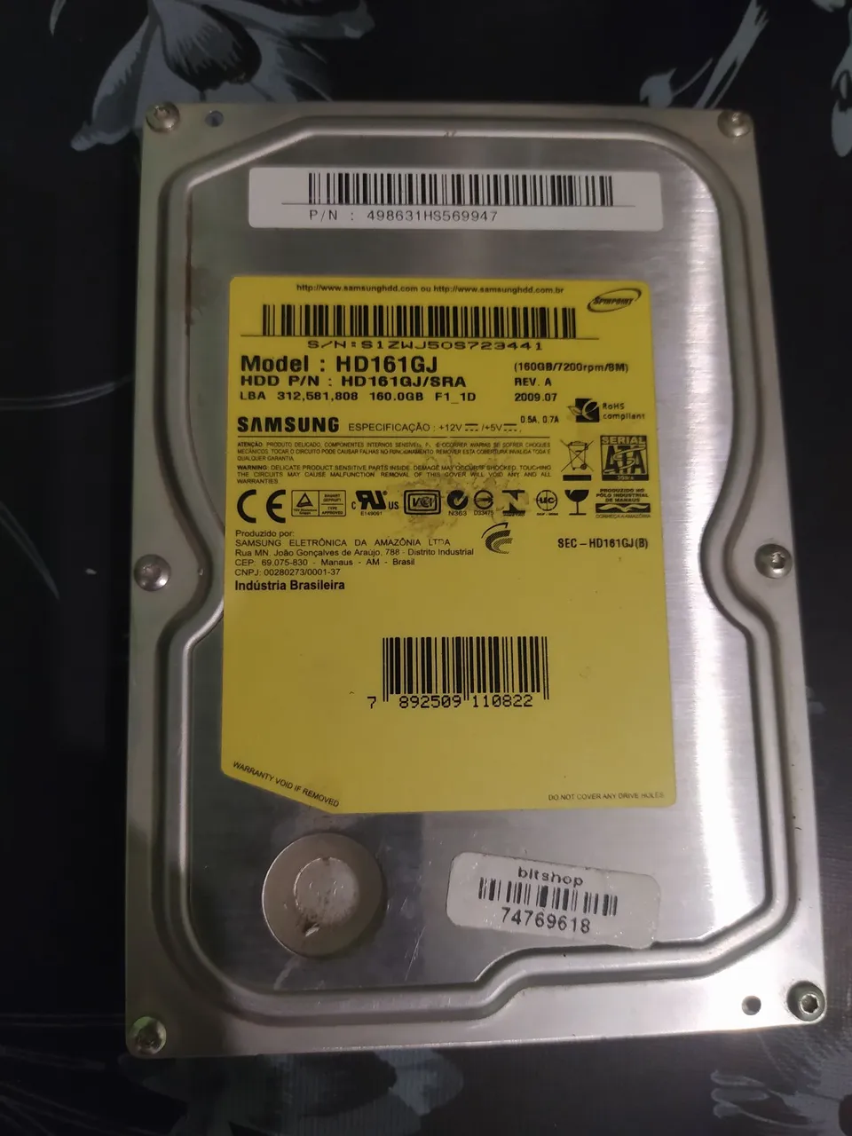 HD Samsung 160GB HD161GJ/SRA