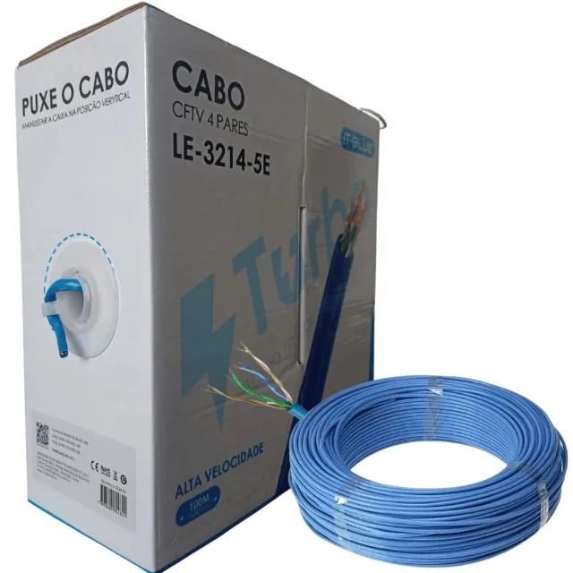 Cx Cabo de Rede 100 Mtscat 5e Rj45 Azul  Le-3214-5e *ENTREGA GRÁTIS*