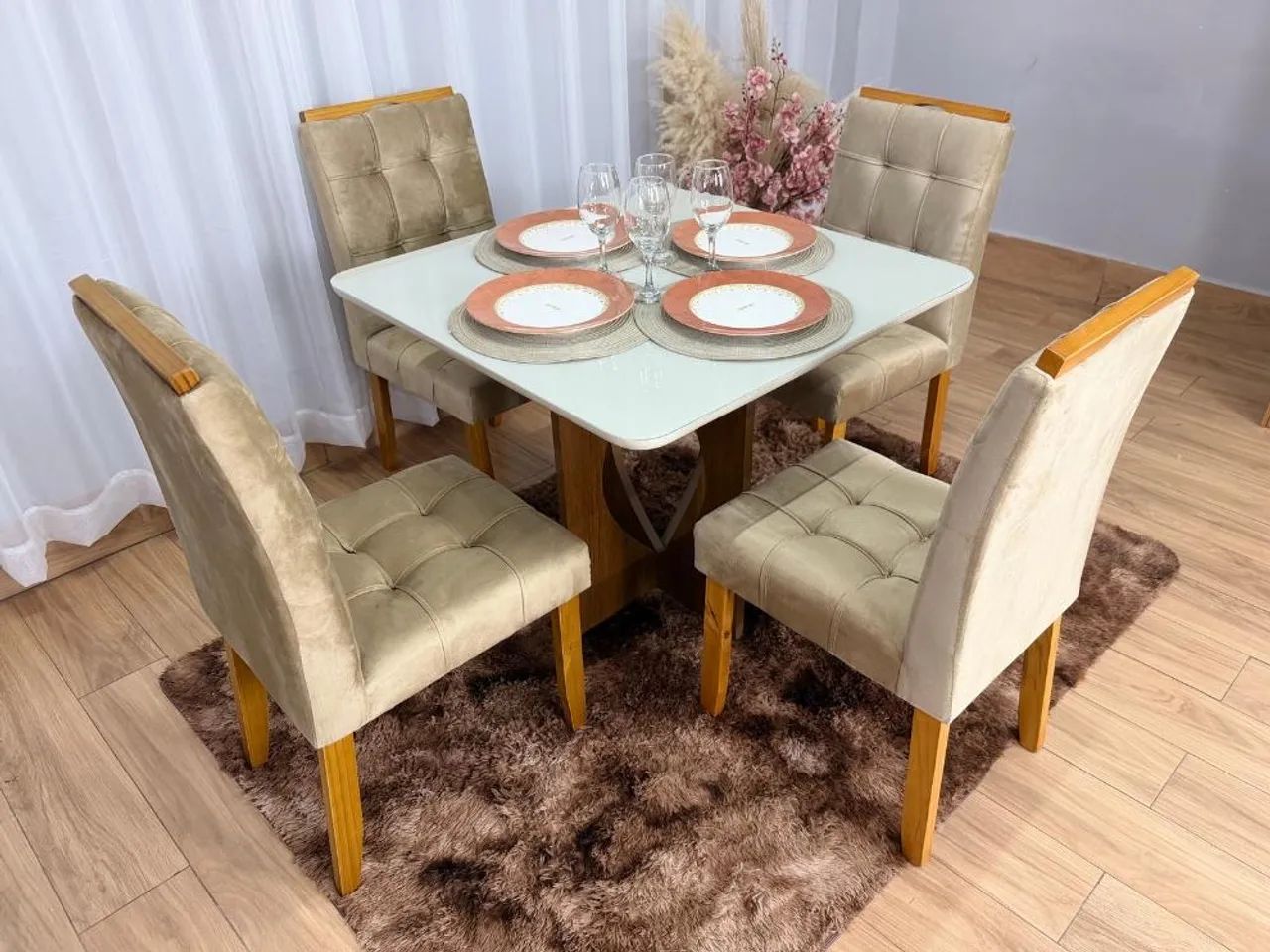 Mesa de Jantar  0.90×0.90 Com 4 Cadeiras- Entrega Rápida - Foto 3