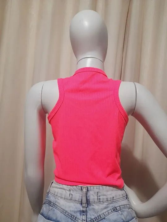 Cropped canelado de viscose com elastano. NOVO<br>?Tam M<br> - Foto 2