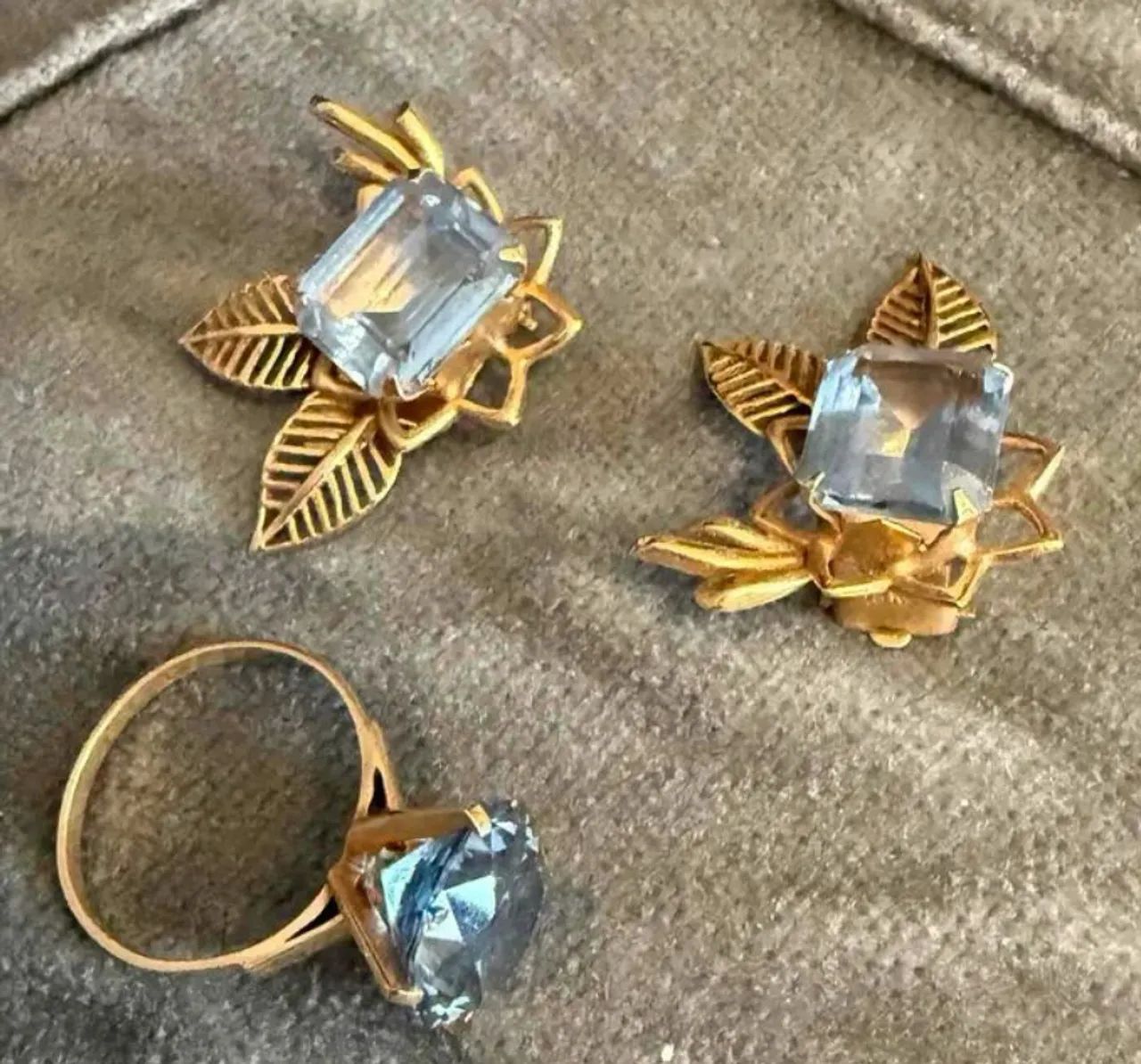 Conjunto em ouro e pedra maravilhoso - Foto 5