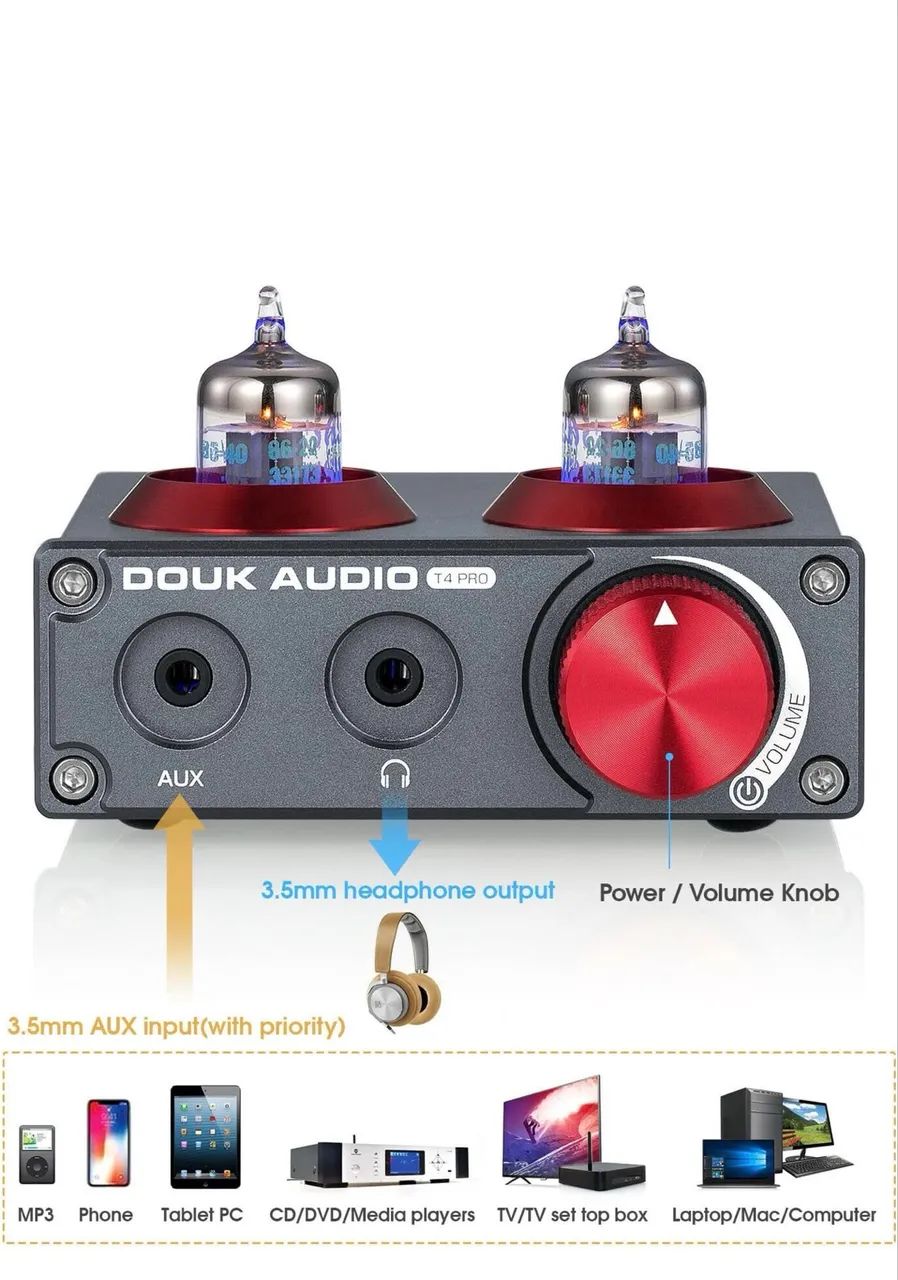 Douk Audio Pré-amplificador T4 PRO, pré-amplificador MM e fone de ouvido Hi-Fi - Foto 5