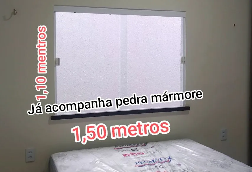 Janela de alumínio com 1,50m x 1,10m