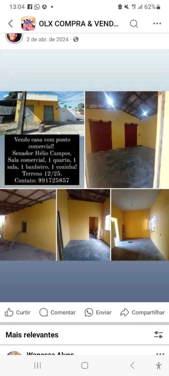 Casa com ponto comercial em Senador Hélio Campos