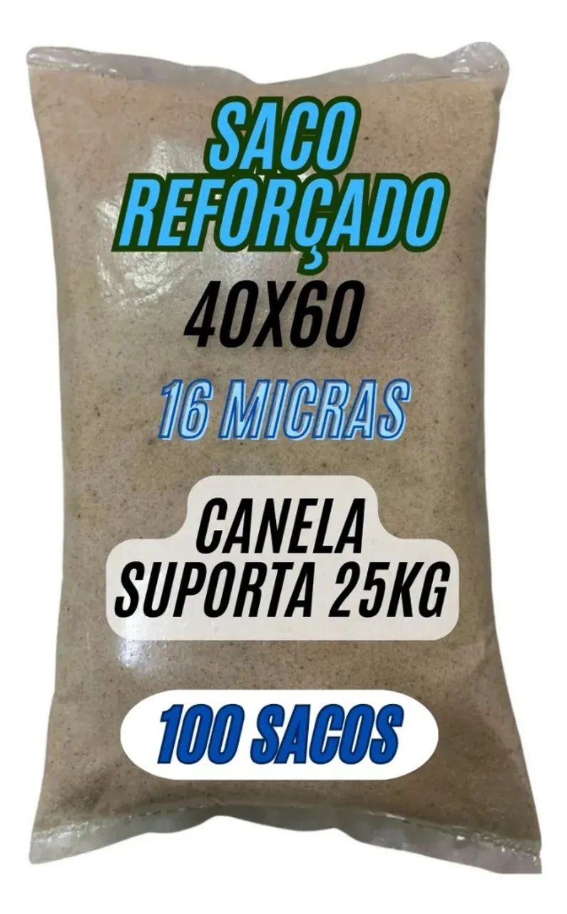 Saco Plástico Embalagem P/ Areia Pedra Entulho 100 Unidades