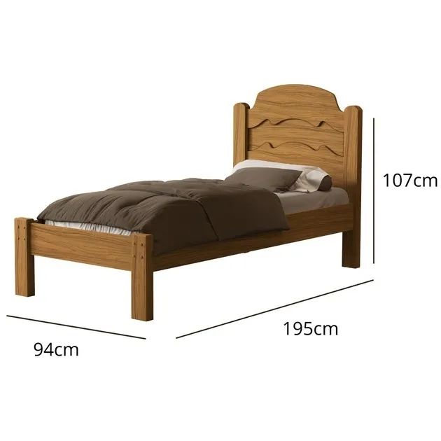 Receba em 24h, frete incluso! Cama Solteiro Íris 100% MDF - Foto 4