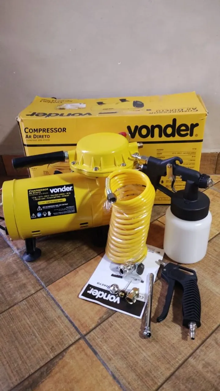 Compressor de ar pintura na caixa