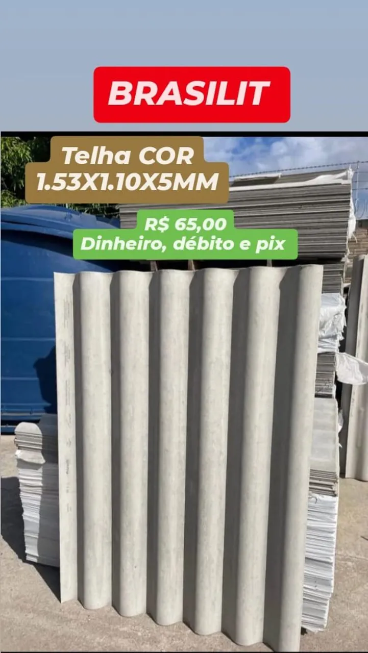 Telha Brasilit Cor 1.53x1.10x5mm - Nova