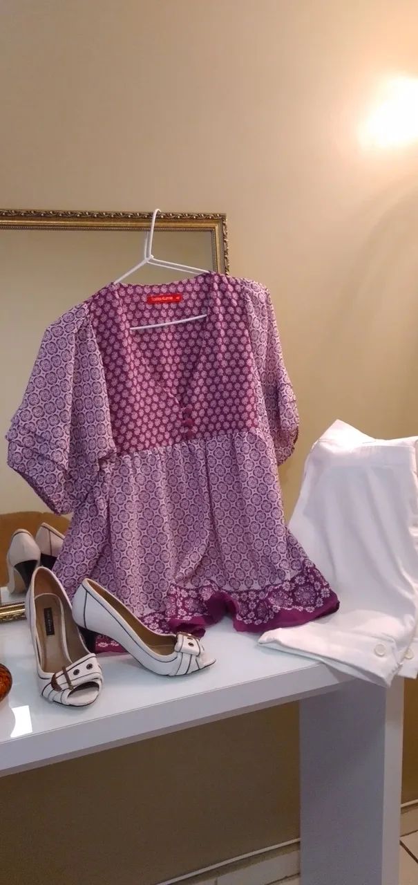 Bata em musselini estampada