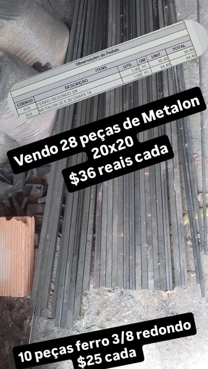 Metalon 20x20 e Ferro 3/8 Redondo