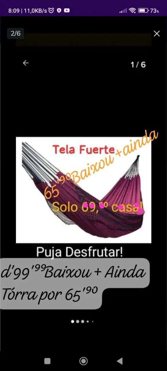 Rede de Camping Camuflada 2 por 90 reais outras a partir de 65,?  - Foto 3