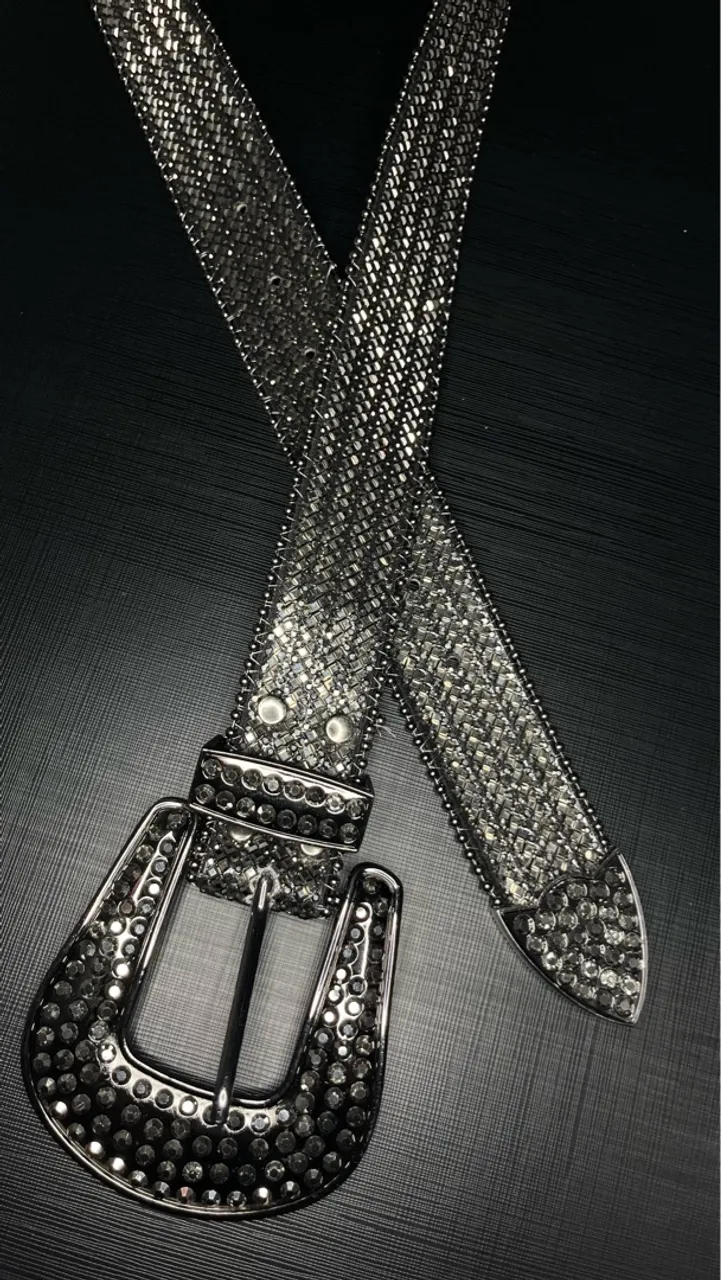 Cinto Strass Preto Brilhante