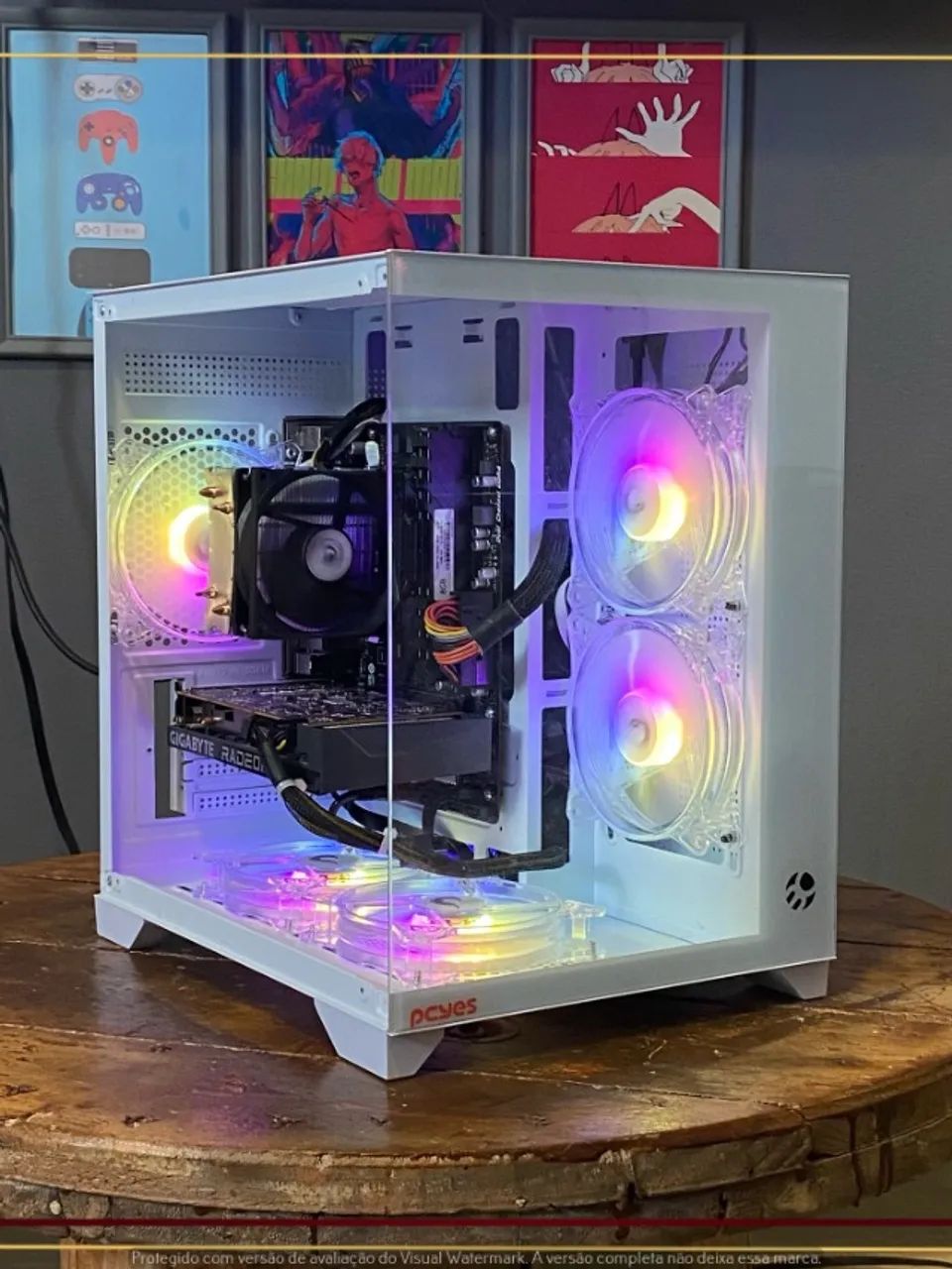 Setup Ryzen 5 2600, 16gb, 512gb SSD, RX 6500 XT, Air Cooler, Fonte 450W, Gab. Pcyes
