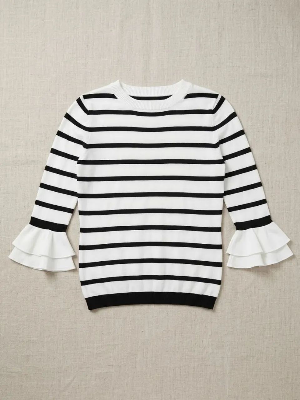 Blusa listrada com mangas 