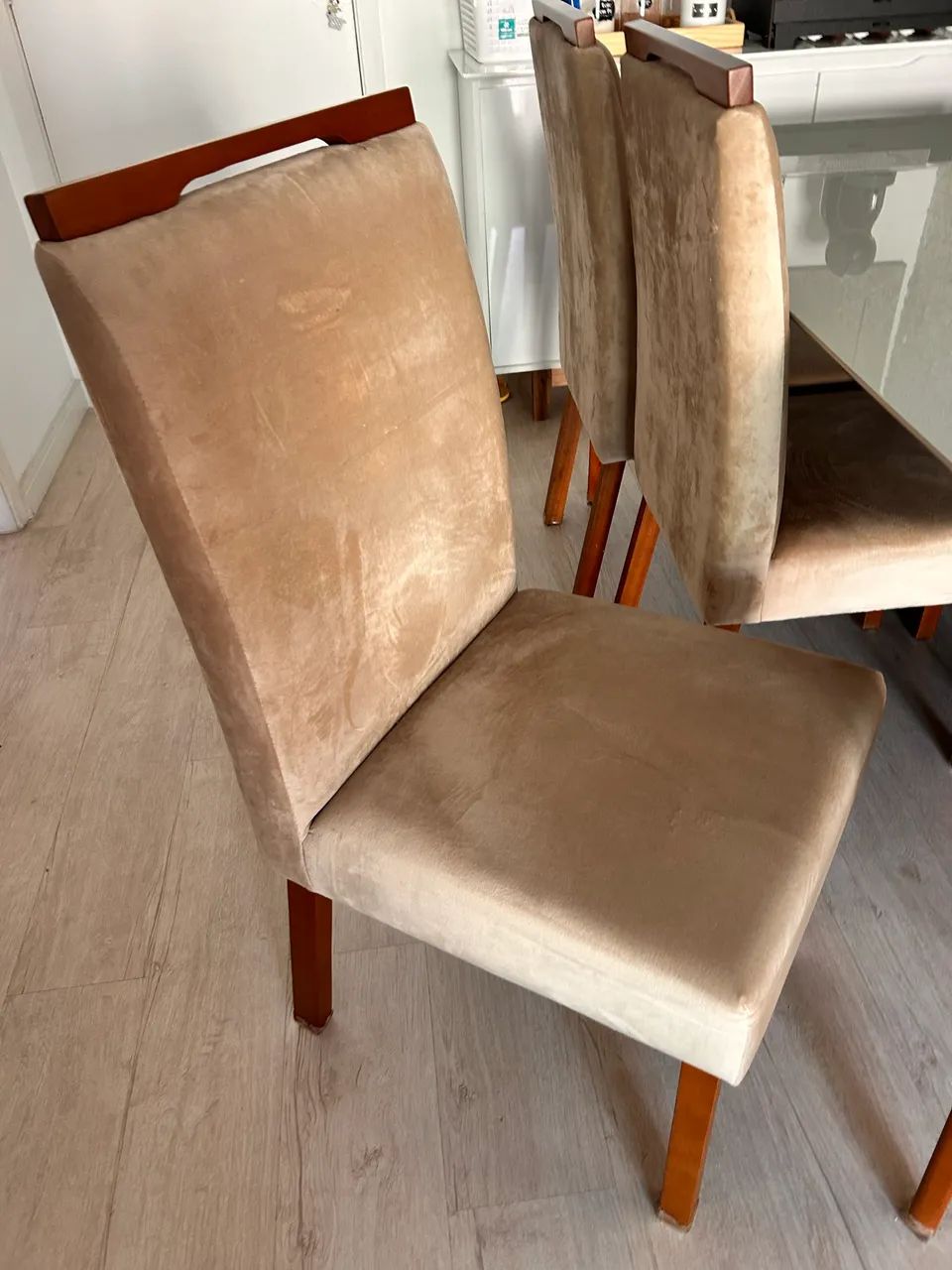Mesa com 6 cadeiras tampo de vidro  - Foto 4