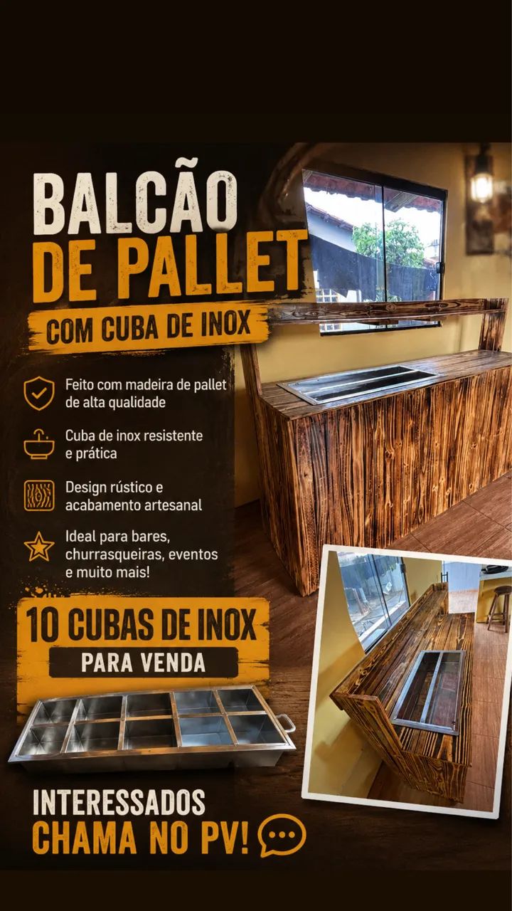 Balcão + caixa em paletes 