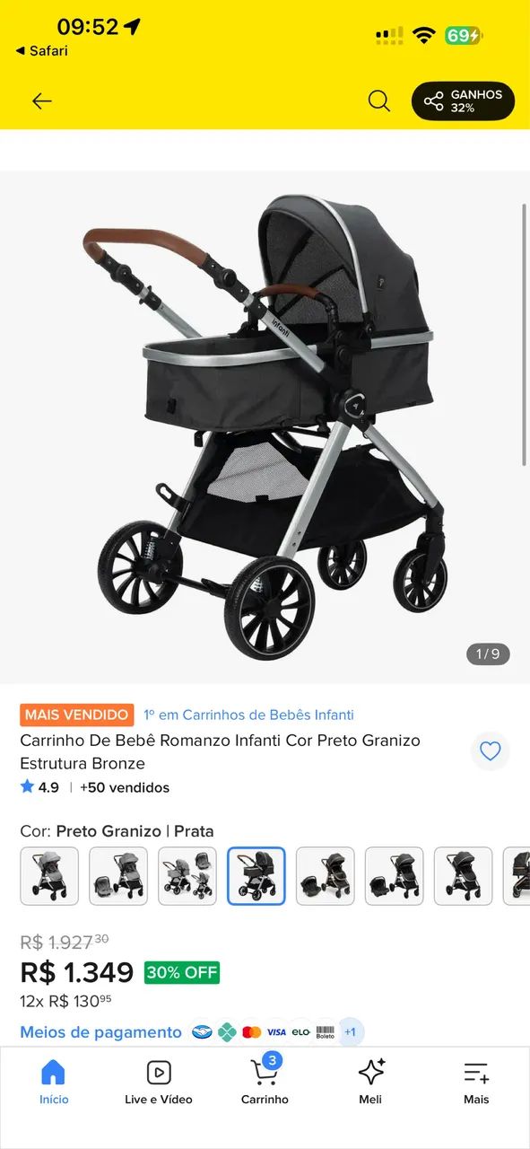Carrinho de bebê Romanzo Infanti