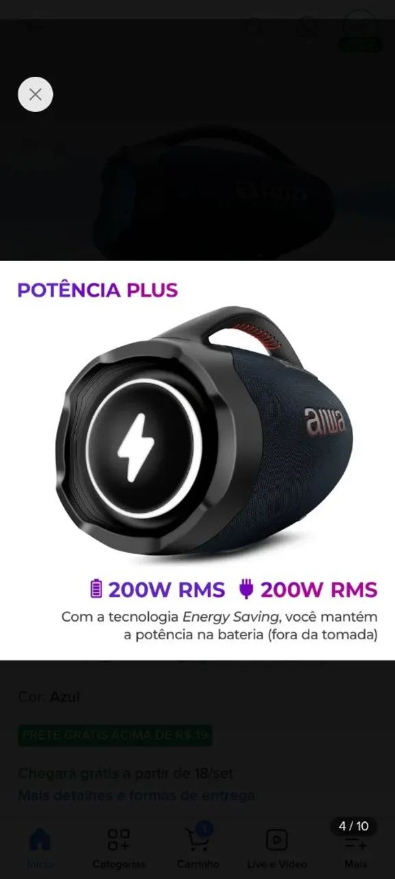 Caixa de som Bombox Aiwa plus - Foto 2