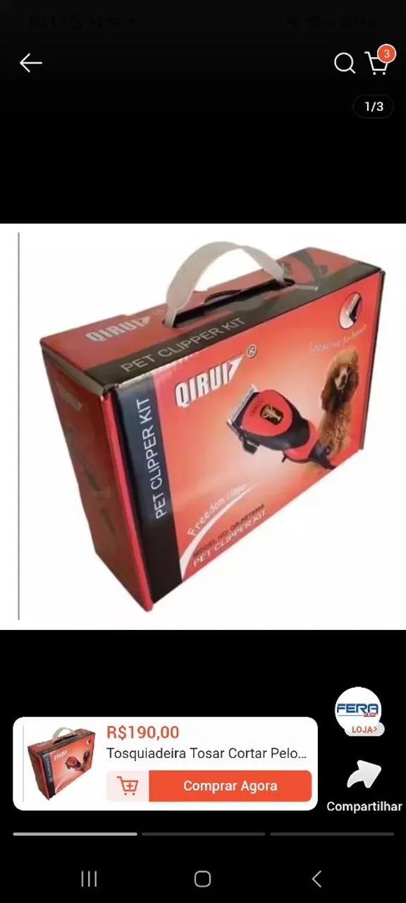 MÁQUINA TOSADORA P PETS PROFISSIONAL SONAR 227/220V