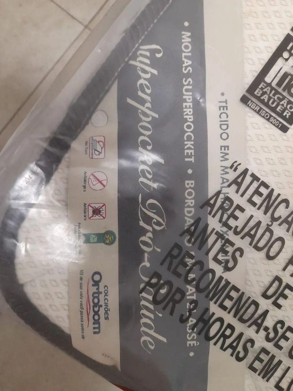 Cama box ortobom pró-saúde semi nova colchão molas