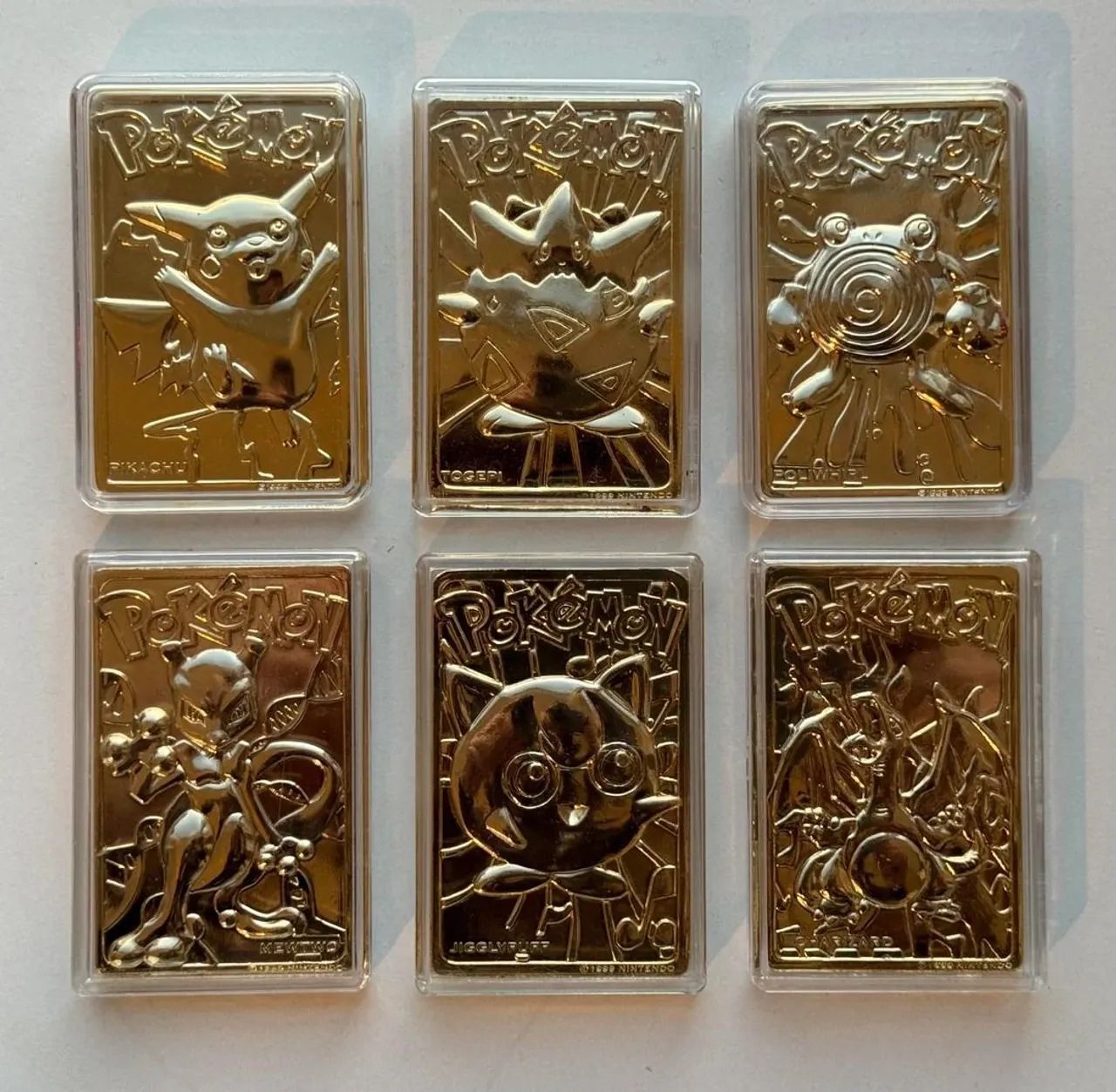 Coleção completa Pokémon Burger King Gold Plated 1999