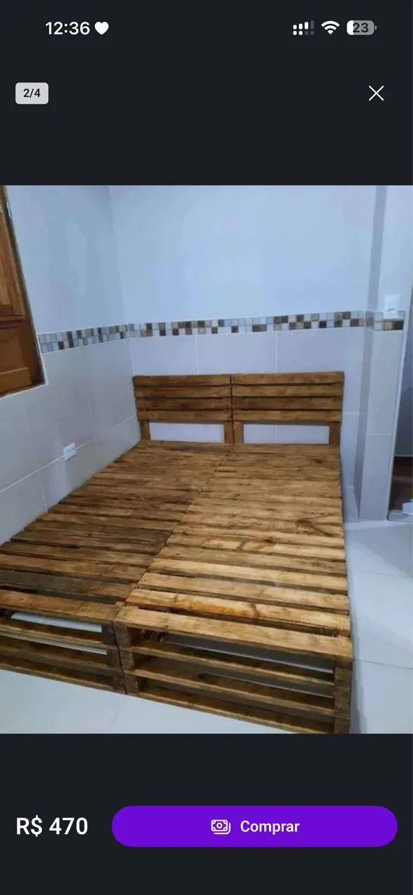 Cama de casal pallet  - Foto 3