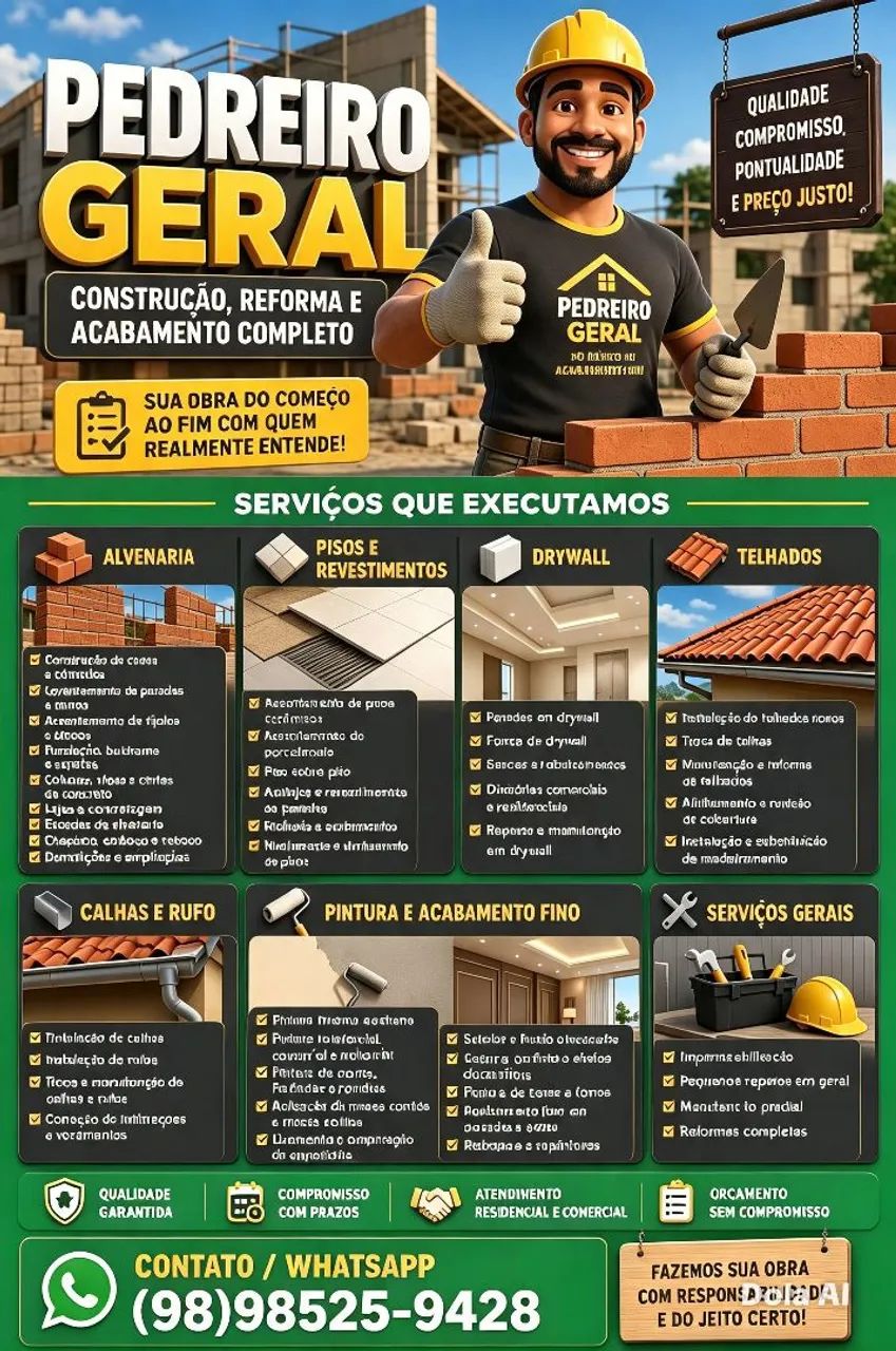 Pedreiro disponível