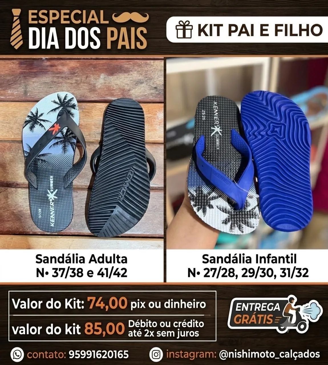 Kit sandália pai e filh - Foto 3
