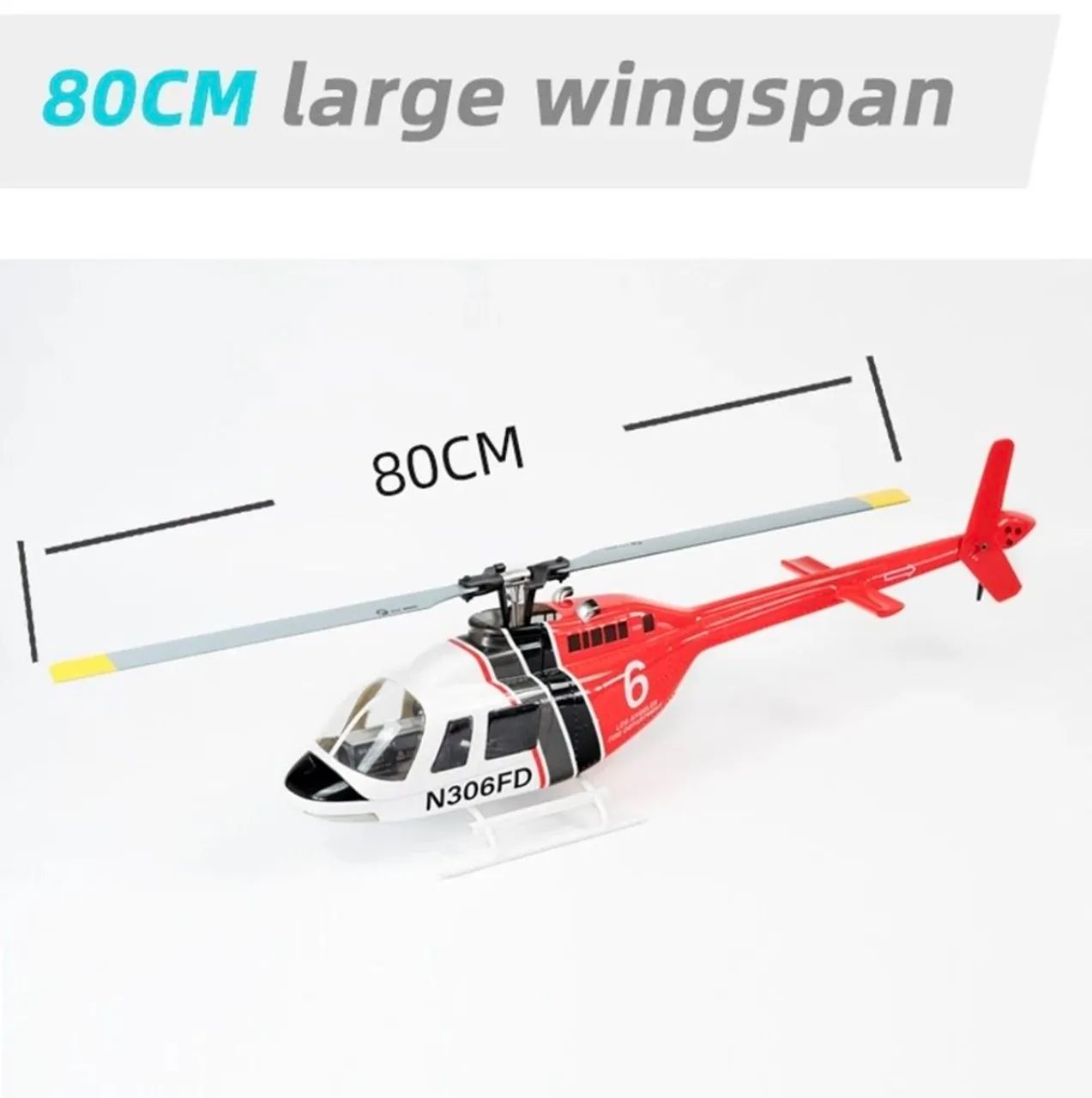 Helicoptero Rc escala Flywing Bell 206 com GPS - Foto 3