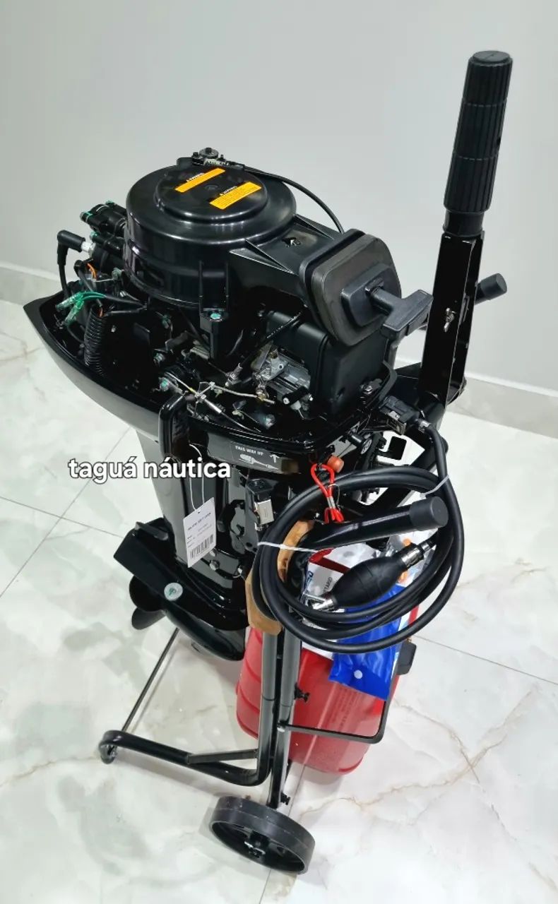 Motor Hidea 15hp Pro 2 tempos Garantia Nota Fiscal Carrinho De Transporte De Brinde  - Foto 2
