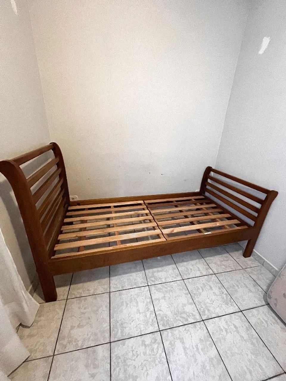 CAMA de Solteiro 1,97 x 97 cm - Madeira de verdade - [com COLCHÃO] - Foto 4