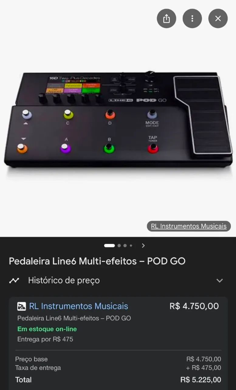 Pedaleira LINE 6 - multiefeitos POD GO - Foto 2