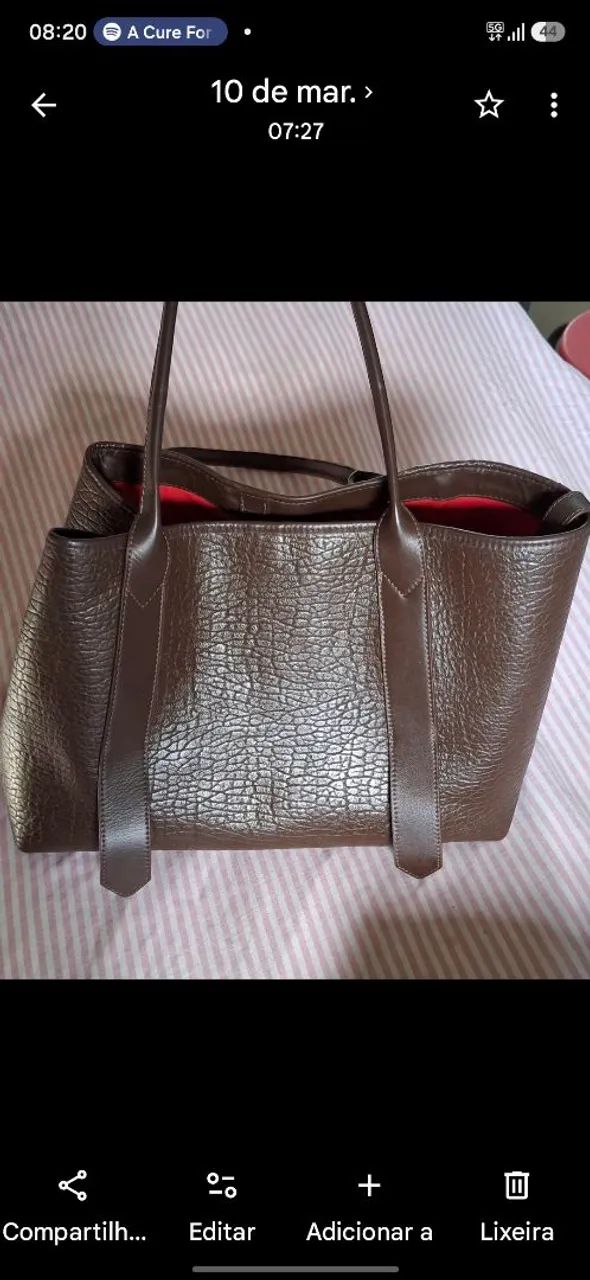 Bolsa de couro, semi nova  - Foto 2