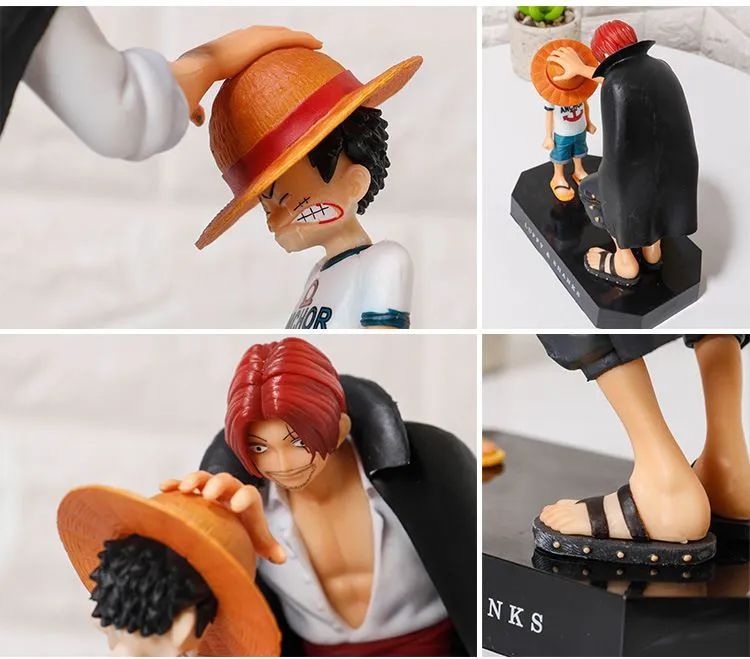 Boneco Luffy e Shanks One Piece Miniatura 18cm - Foto 2