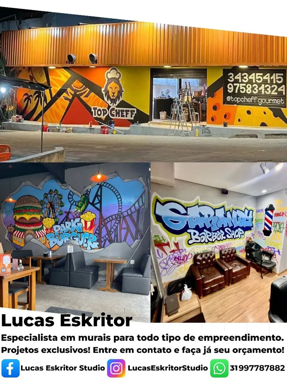 Pintura artística de murais para residências e comércios 