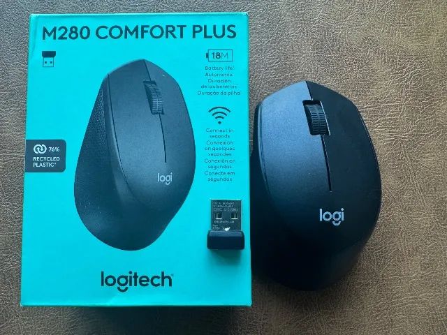 Mouse Logitech M280 Comfort Plus preto wireless