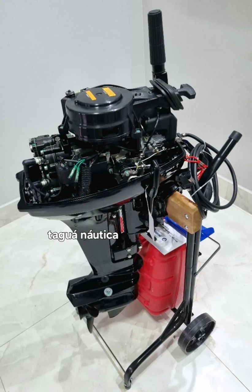 Motor Hidea 15hp Pro 2 tempos Garantia Nota Fiscal Carrinho De Transporte De Brinde  - Foto 5