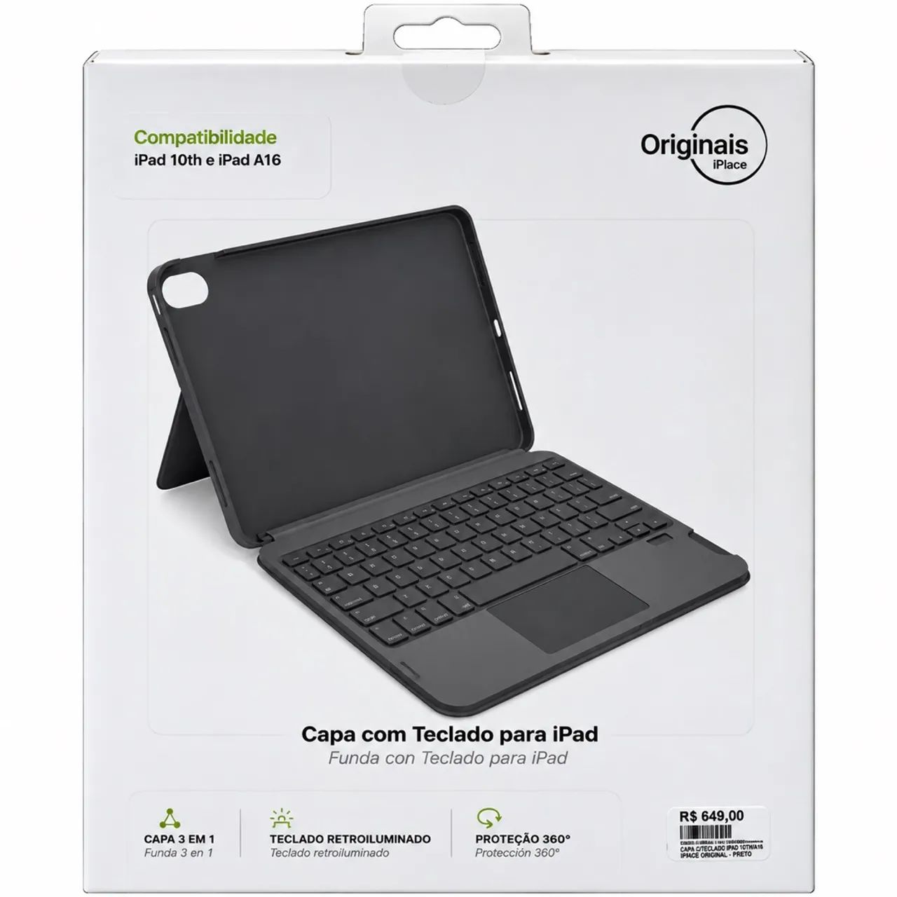 CAPA para iPad A16 com teclado NOVA 