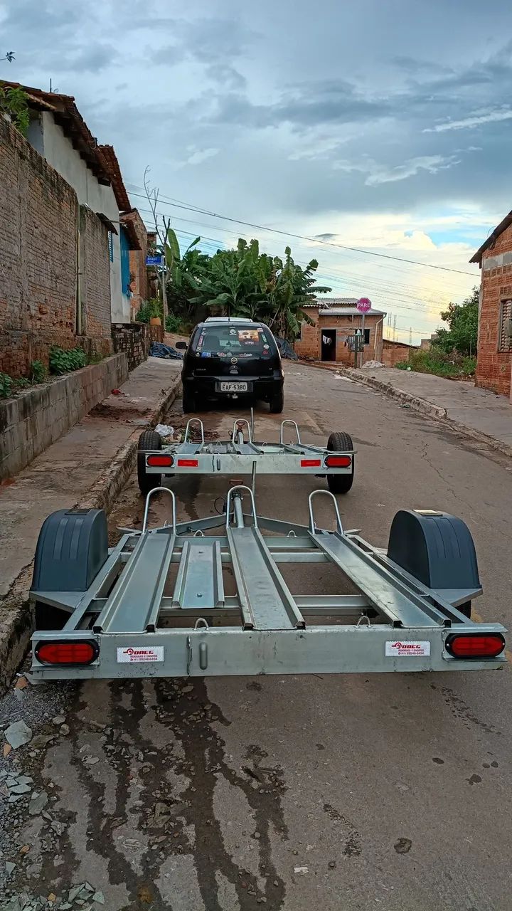 Carretinha para levar 3 motos - Foto 4